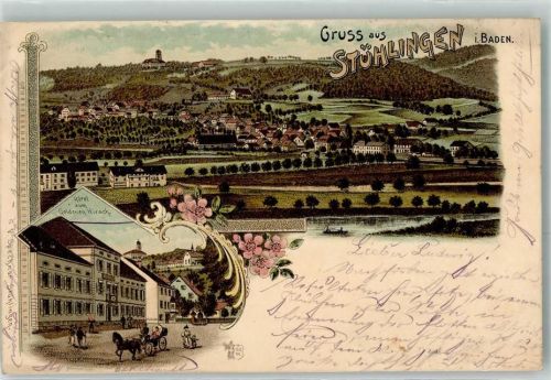Stühlingen 1898 Hotel zum Goldenen Hirsch Ottmar Zieher