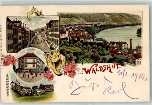 Waldshut 1902 Hauptstraße P. Knecht Ottmar Zieher