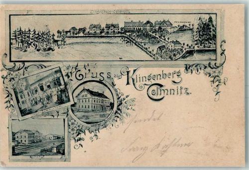 Colmnitz 1903 Kinder-Sommerheim Bahnhof Gasthof Sachsenhof Bahnpost Dresden - Reichenbach Zug 1005