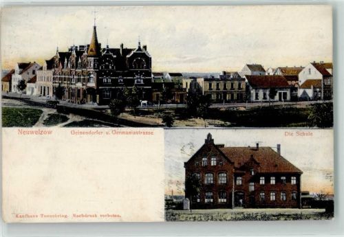 Neu Polzow 1906 Geisendorfer u. Germaniastraße Schule