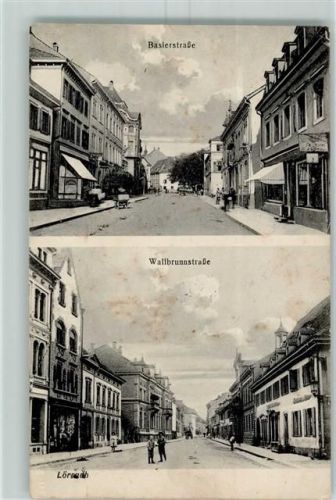 Lörrach 1915 Baslerstraße Wallbrunnstraße Geprüft-Stempel XIV. Armeekorps