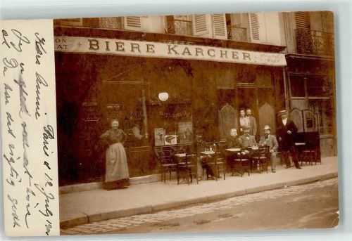 Paris Gasthaus Biere Karcher Ort handschriftlich
