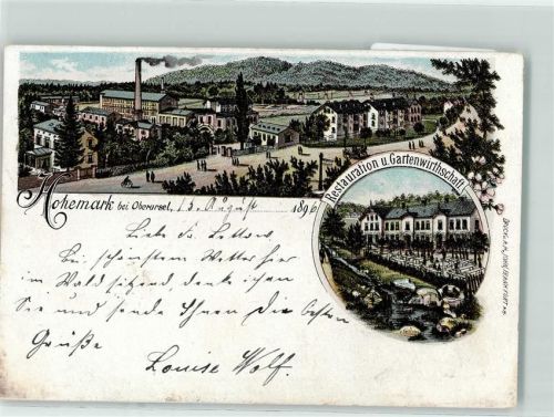 Oberursel 1896 Gasthaus u. Gartenwirtschaft Hohemark