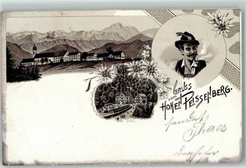 Peißenberg 1901 Hoher Peissenberg Mann Pfeife Edelweiss Bad Sulz