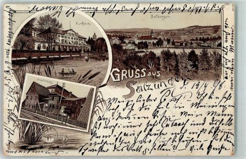 Bad Salzungen 1898 Kurhaus Gradirhaus Schilf Seerose