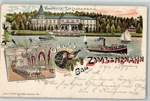 Bad Zwischenahn 1897 Kurhaus Dampfer Segelboot