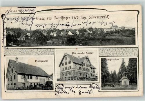Göttelfingen 1906 Postargentur Wörnersche Anstalt Pumpstation