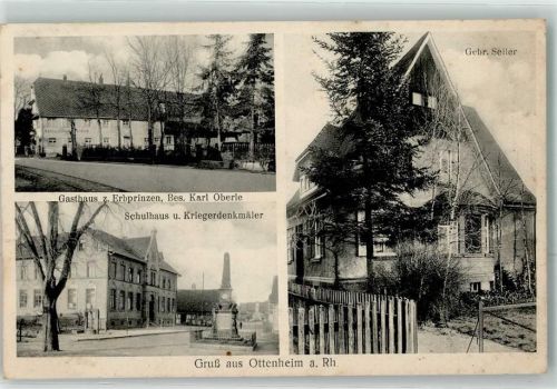 Ottenheim Gasthaus z. Erbprinzen Gebr. Seiler Schulhaus Kriegerdenkmal