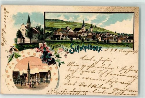 Schwandorf 1901 Kreuzberg Kirche Marktplatz