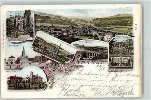 Hodkovice nad Mohelkou 1899 Hochquellen Wasserleitung Viadukt Wollwaren Fabrik Marktplatz Schloss Sichrow Kriegerdenkmal u. Kapellenberg