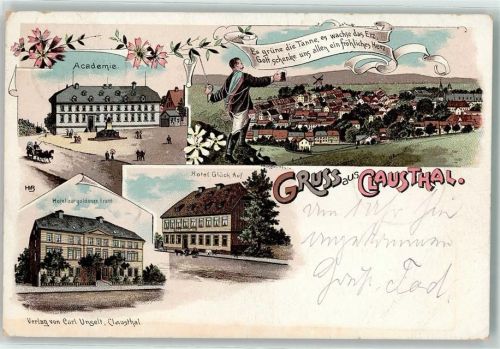 Clausthal-Zellerfeld 1897 Akademie Hotel Zur goldenen Krone Hotel Glück Auf Windmühle