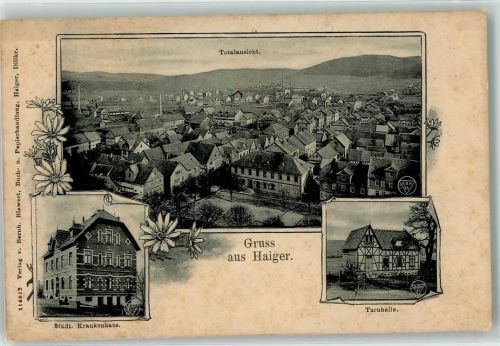 35708 W6342 Haiger 1908 Gebrauchsspuren städt. Krankenhaus Turnhalle