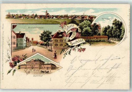 Buchloe 1898 Marktstraße Bahnhof Kellergarten