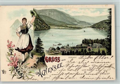 Achenkirch Gruss aus - Achsensee , Seehof , Tracht, Edelweiß , Ottmar Zieher
