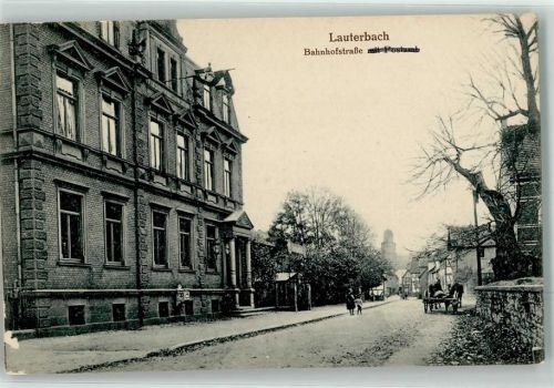 Lauterbach Bahnhofstraße Postamt Fuhrwerk