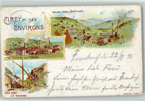 Val-et-Chatillon 1915 la Filature u. le Tissage Petit Mont le Houchot