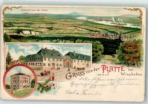 Wiesbaden 1898 Gasthaus u. Pension Forsthaus Jagdschloss