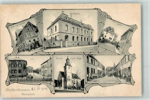 Rockenhausen 1906 Kgl. Amtsgericht Marktplatz Protest. Kirche