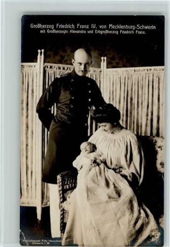 Verlag NPG 4024 - Großherzog Friedrich Franz II mit Familie, von Mecklenburg-Schwerin, Eckknick
