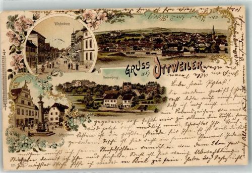 Ottweiler 1901 Wilhelmstraße Schlossbrunnen Seminarstraße