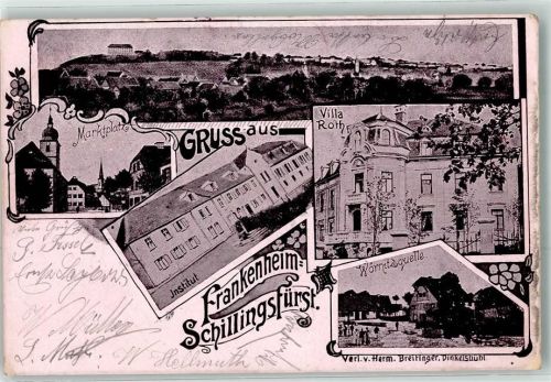 Schillingsfürst 1901 Marktplatz Wörnitzquelle Villa Roth Institut