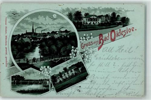 Bad Oldesloe 1899 Soolbad-Restaurant Kurhaus Salzteich Verlag Ottmar Zieher-München