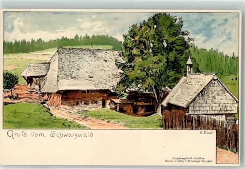 Schwarzwald-Grüsse Schwarzwaldhof mit Kapelle Verlag M. Seeger