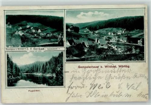 75337 W7546 Gompelscheuer 1911 - Gasthaus zur Krone Poppel See