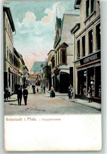 Grünstadt 1907 Haupstraße Albert Weber