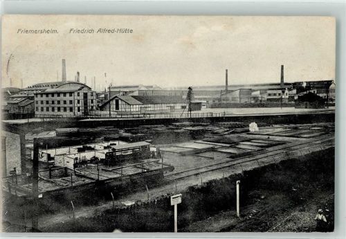 Friemersheim 1909 Friedrich-Alfred Hütte Hochöfen AK