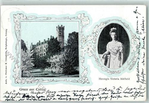 Coburg 1906 Schloß Herzogin Victoria Adelheid Sachsen-Coburg-Gotha AK