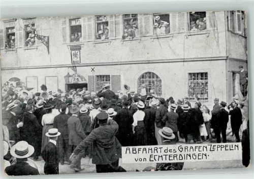 70771 W7022 Echterdingen Foto AK Abfahrt des Grafen Zeppelin