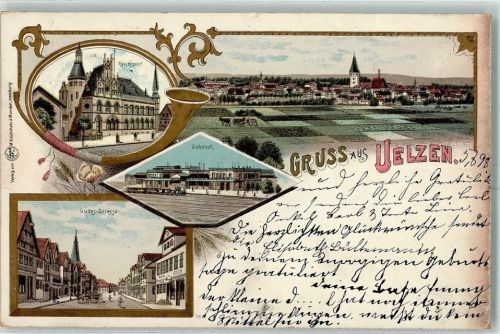 Uelzen 1898 Reichspost Bahnhof Gudes-Straße