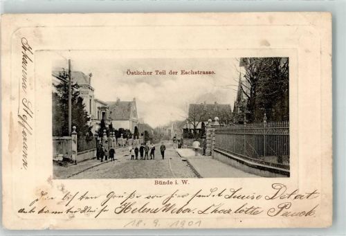 Bünde 1901 östlicher Teil der Eschstraße