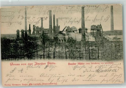 Ilsede 1900 Gruss von der Ilseder Hütte Fabrik Schornstein