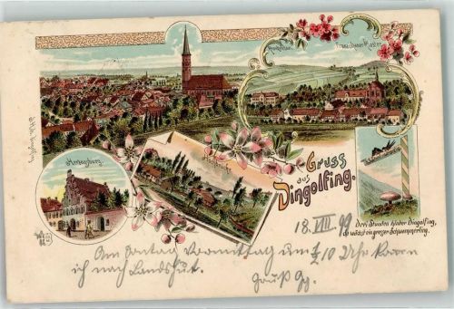 Dingolfing 1899 Herzogburg Hochbrücke Fraziskanerkloster Ottmar Zieher