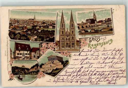 Regensburg 1897 Regensburger Dom Befreiungshalle Walhalla Altes Rathaus