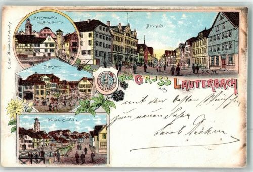 Lauterbach 1898 Hohhaus Marktplatz Wichhausbrücke