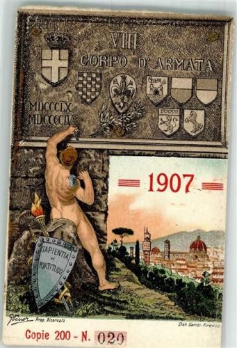 Firenze VIII. Corpo d'Armata Wappen 1907 Copie Nr 020