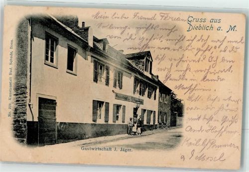 56332 W5401 Dieblich 1905 Gebrauchsspuren Gasthaus Jäger