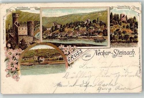 Neckarsteinach 1900 Bahnhof Schwalbennest Vorderburg