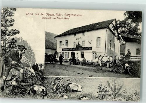 Görgeshausen Gasthaus zur Jäger's Ruh Fuhrwerk Jäger