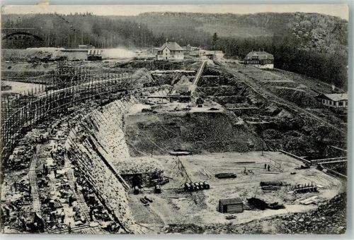 Klingenberg 1913 Talsperrenbau Baustelle Aushubarbeiten