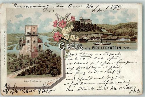 Greifenstein 1899 Ruine Greifenstein Dampfer