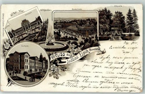 Lipik 1900 Springbrunnen Kurhotel Wandelbahn