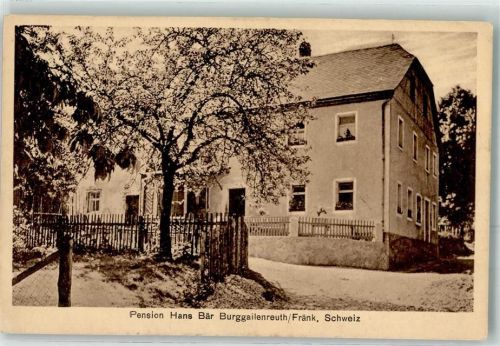 Burggaillenreuth Pension Hans Bähr Baumblüte RS. Gedicht v. Scheffel