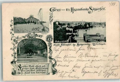 Überlingen 6. Hegaubundes Sängerfest Juli 1900 Festhalle 50. jähr. Stiftungsfest des Sängervereins Sonderstempel