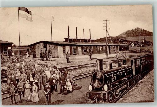 Neudietendorf 1916 Kriegsverpflegungsanstalt Bahnhof Dampflokomotive Soldaten