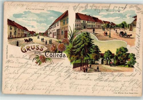 Kölleda 1903 Rossplatz Erfurter Straße Backlebertor