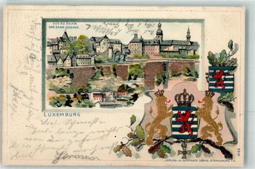 Luxembourg 1901 vom Raam gesehen Wappen